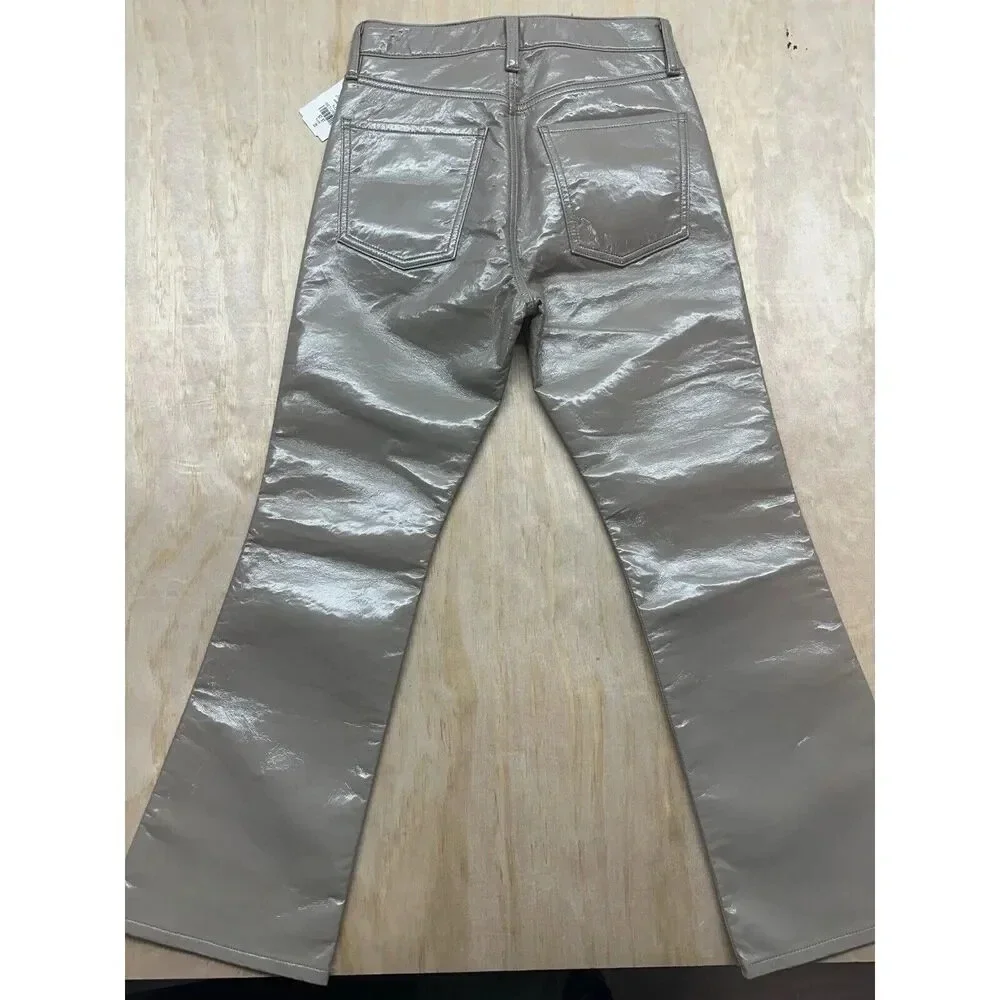 NWT Citizens Of Humanity Isola Cropped Boot‎ Recycled Leather Tan Jeans Size 25